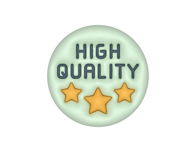 Vector 3d hoge of premium kwaliteit productlabel cirkel sticker