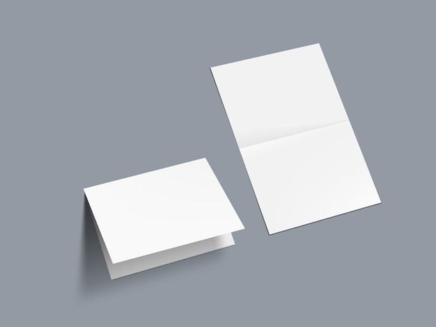 Vector 3d horizontaal gevouwen blanke witte brochure sjabloon