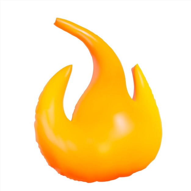 3d hot fire flame icon or symbol fire emoji with cartoon style on isolated background stock vector illustration