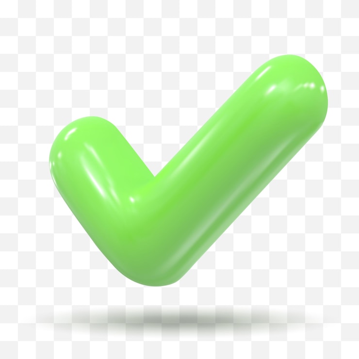 Vector 3d icon approved check mark icon isolated