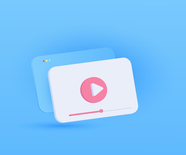 3d-icon blauw sociale media live streaming nieuw idee concept vectorontwerp