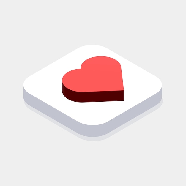 Vector 3d icon heart shape