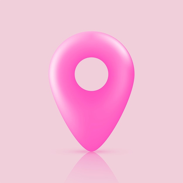 3d icon Map pointer Location mark 3d vector illustration