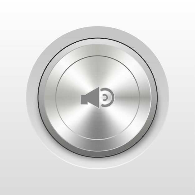 Vettore pulsante di accensione icona 3d riproduci pausa audio disattiva il ricevitore