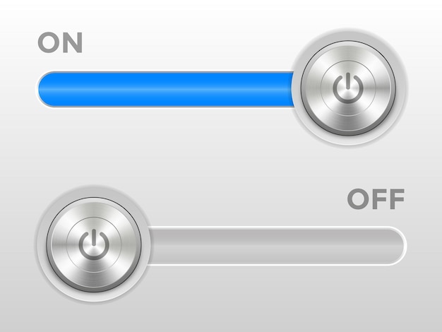 Vector 3d icon power on and off button with lines