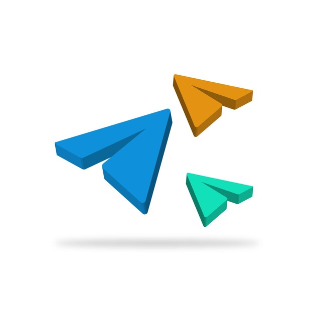 Vector 3d icon telegram vector