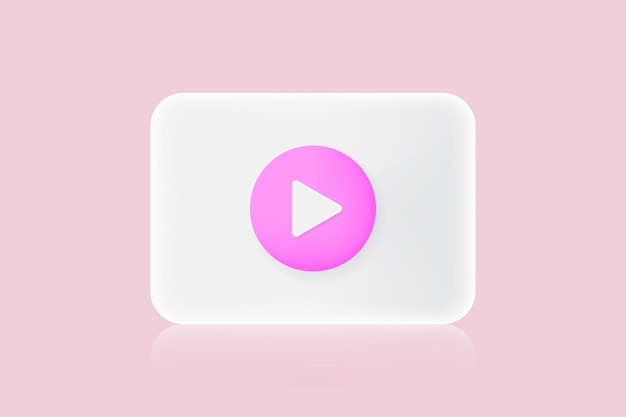 3d icon Video playerVideo play button 3d vector illustration