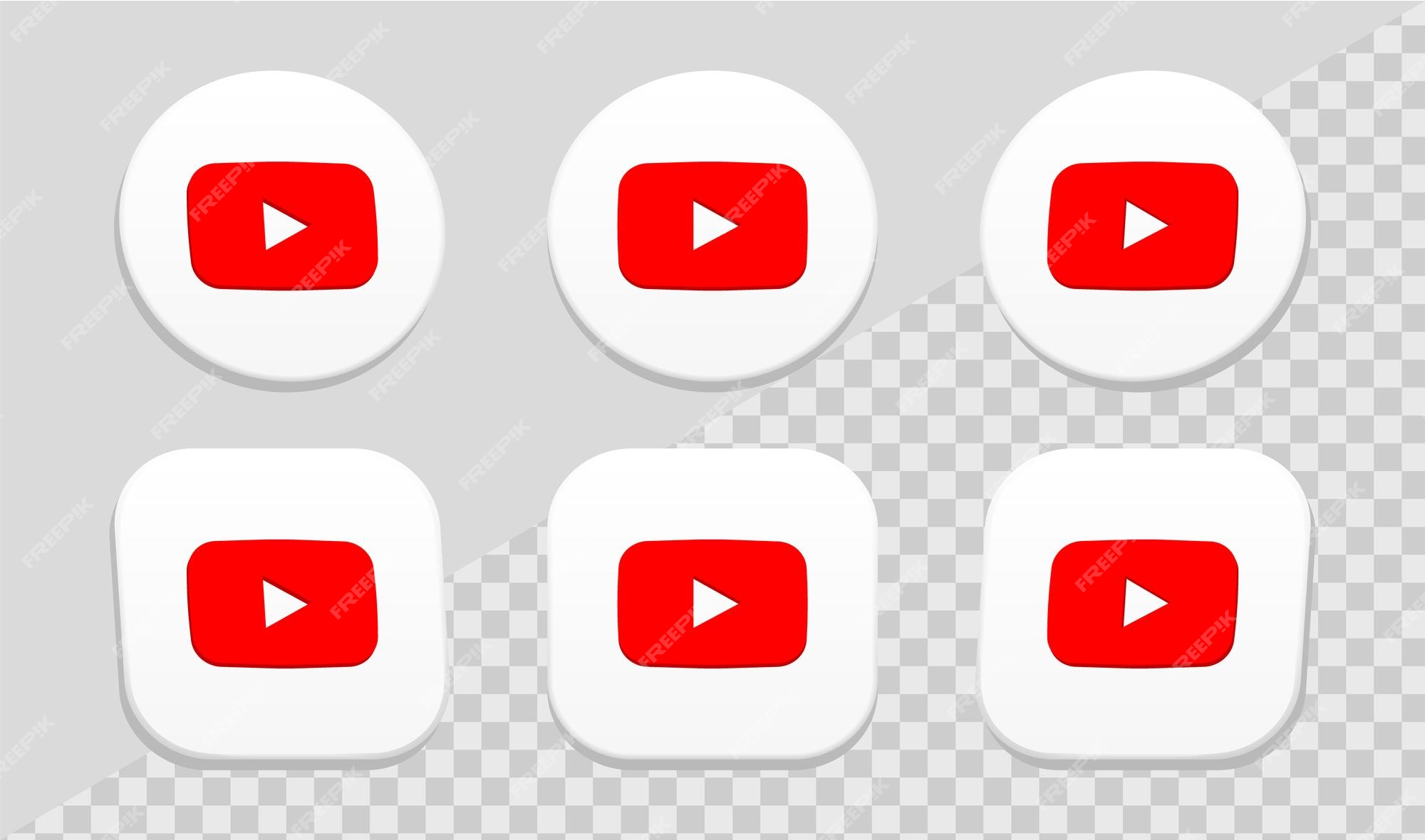 Premium Vector | 3d icon youtube logo for social media icons logos ...