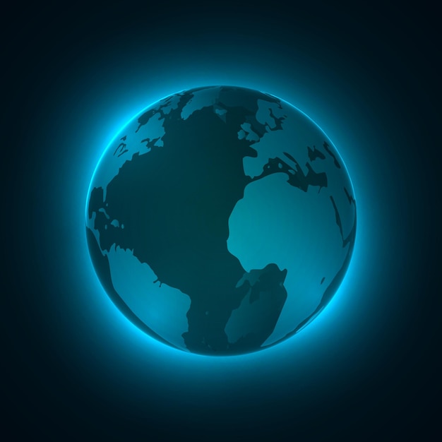 Vector 3d illuminated earth globe