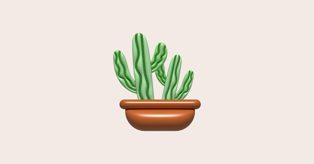 3d-illustratie cactus en aloe vera woestijndoornplant cactus En tropische huisplanten