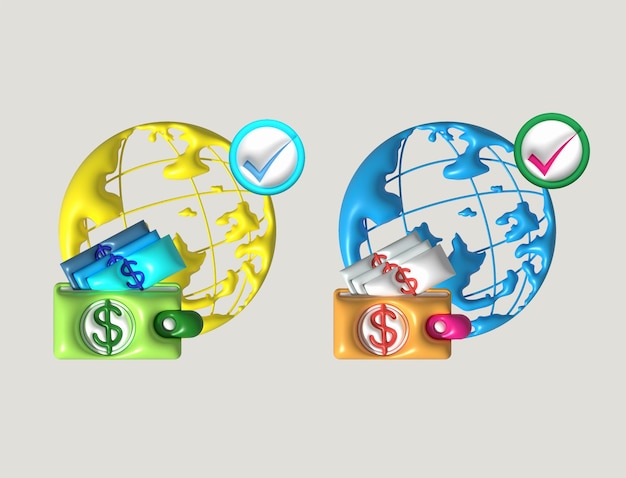 3D Illustratie pictogram symbool over financiële transacties overal