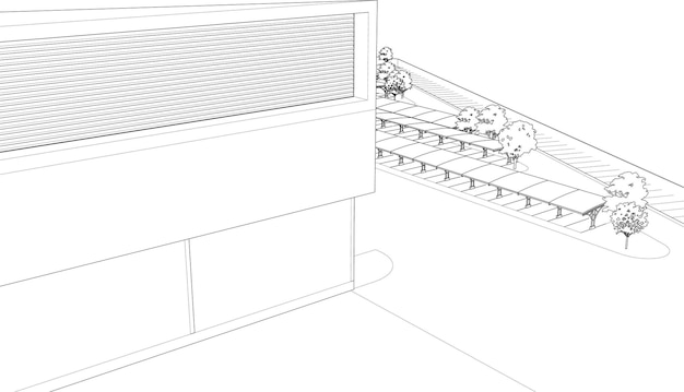 3D illustratie van bouwproject