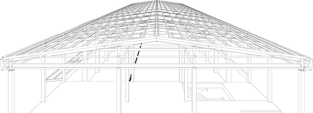 3D-illustratie van de bouwconstructie