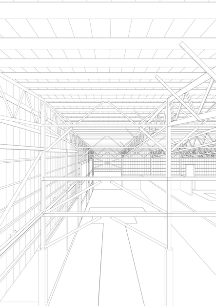 Vector 3d-illustratie van de bouwstructuur