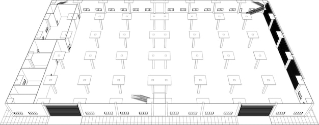 3D-illustratie van de bouwstructuur