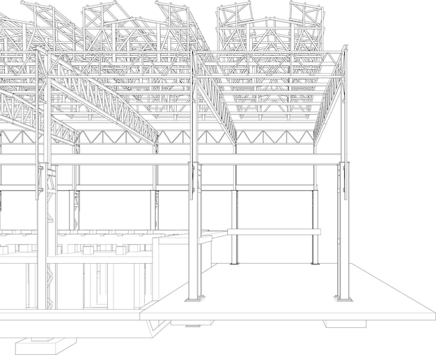 3D-illustratie van de bouwstructuur