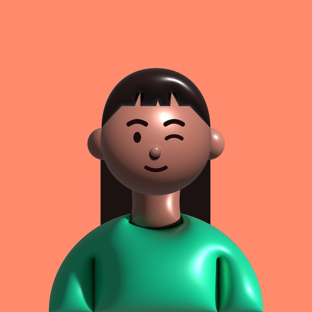 Vector 3d illustratie van een afrikaans amerikaans glimlachend meisje. volume portret van een schattig latino meisje.