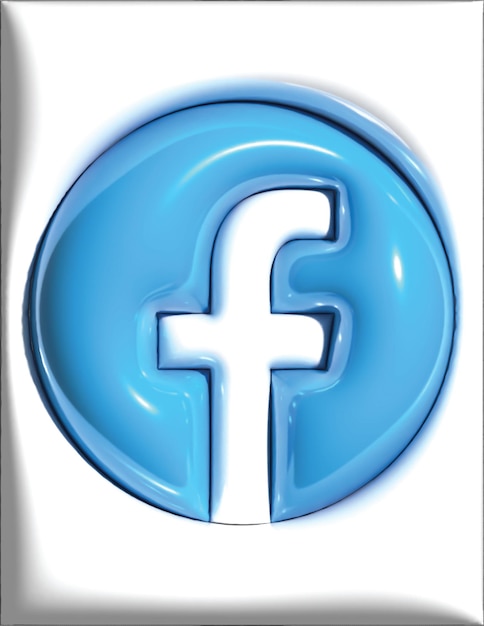3D illustratie van Facebook-logo op een witte achtergrond 3D render illustratie