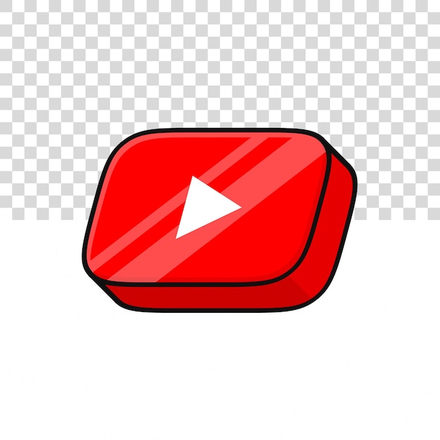 3D-illustratie van YouTube-iconen op een geïsoleerde achtergrond