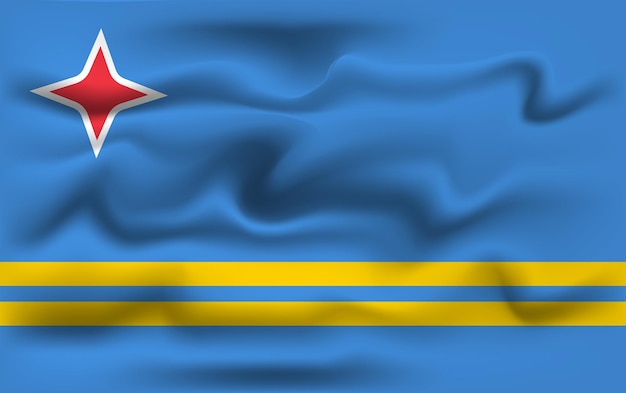 3D illustration Aruba flag design