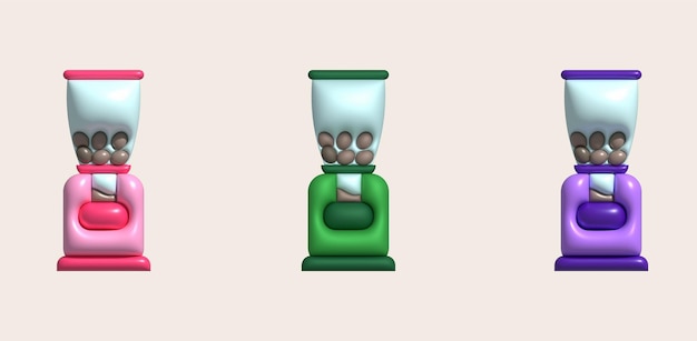 Vector 3d illustration automatic coffee grinder coffee shop concept