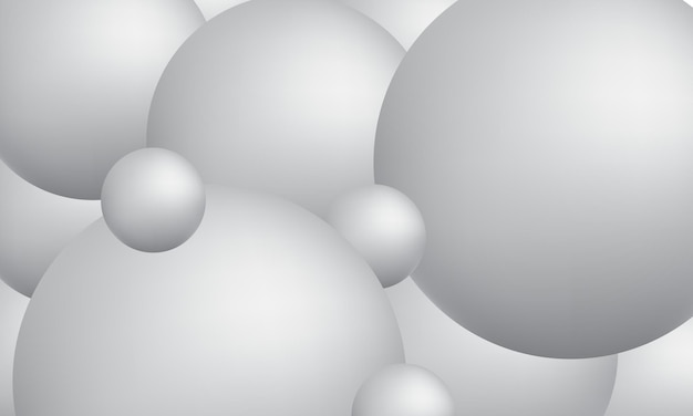 Illustrazione 3d di palline di diverse dimensioni appese nello spazio. 3d isolato su sfondo bianco