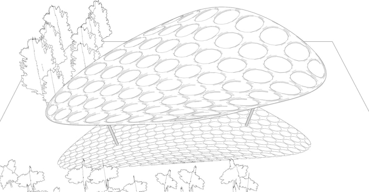 Vector 3d illustration of building in concept