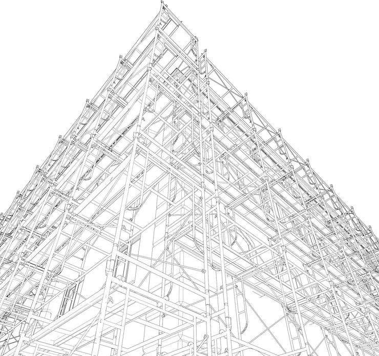 Vector 3d illustration of building and construction