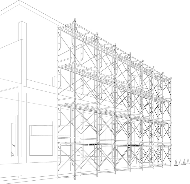 3D illustration of building and construction