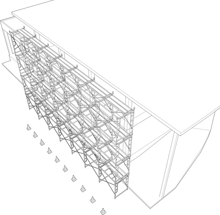Vector 3d illustration of building and construction