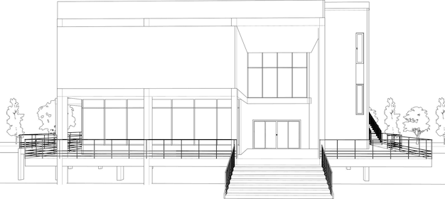 3D illustration of building project