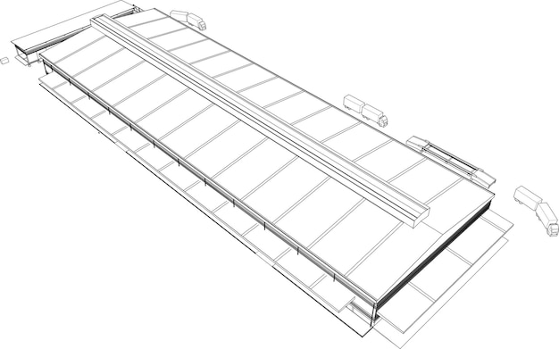 Vettore illustrazione 3d del progetto di costruzione