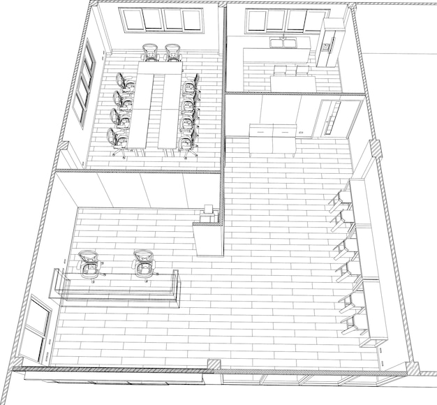 Vector 3d illustration of building project