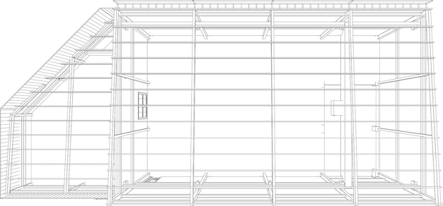 Illustrazione 3d del progetto di costruzione