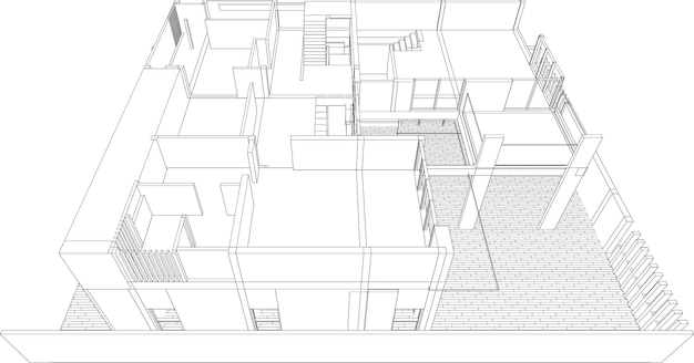 建物プロジェクトの 3 D イラストレーション