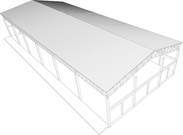 Vettore illustrazione 3d del progetto di costruzione