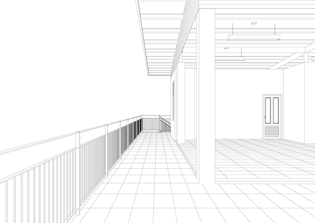 建物プロジェクトの 3 D イラストレーション