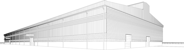 Illustrazione 3d del progetto di costruzione