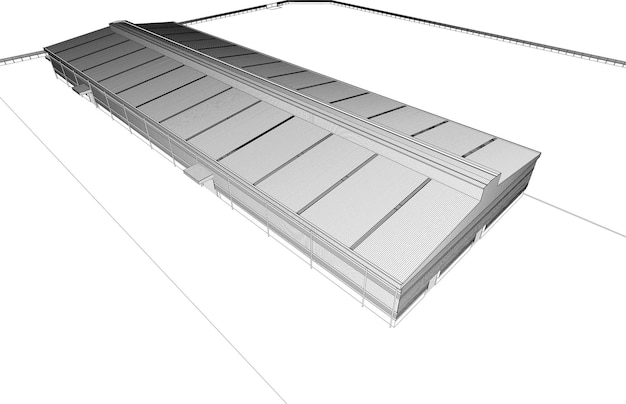 Illustrazione 3d del progetto di costruzione