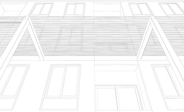 建物プロジェクトの 3 D イラストレーション