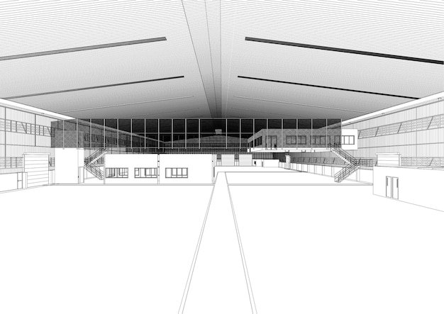 3d illustration of building project