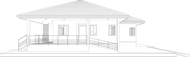 Vector 3d illustration of building project