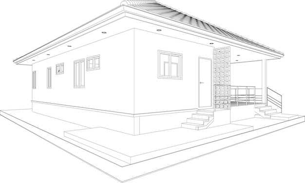 3D illustration of building project