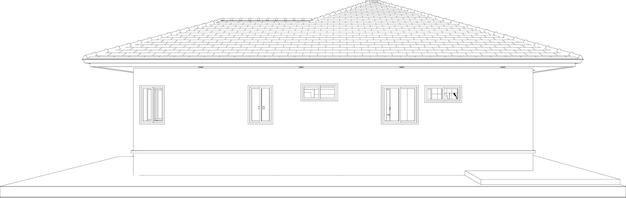 Vector 3d illustration of building project