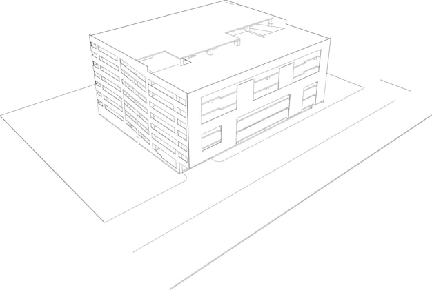 3D illustration of building project