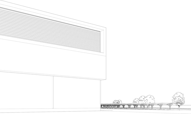 建物プロジェクトの 3 D イラストレーション