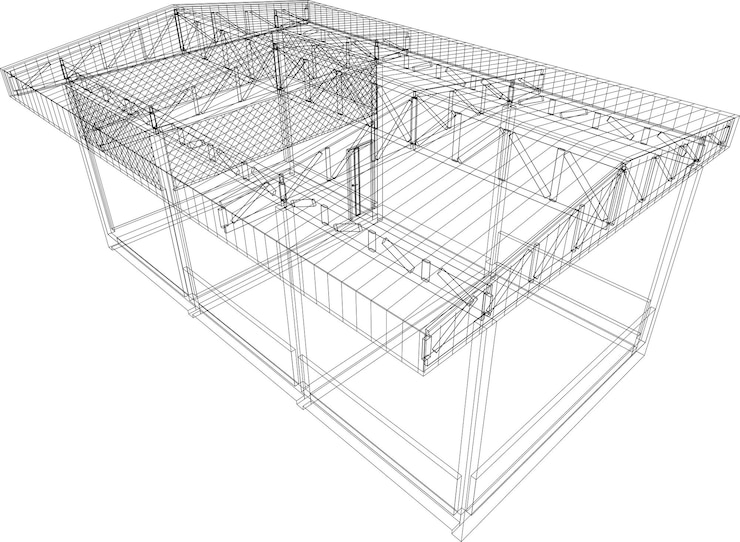 Vector 3d illustration of building project