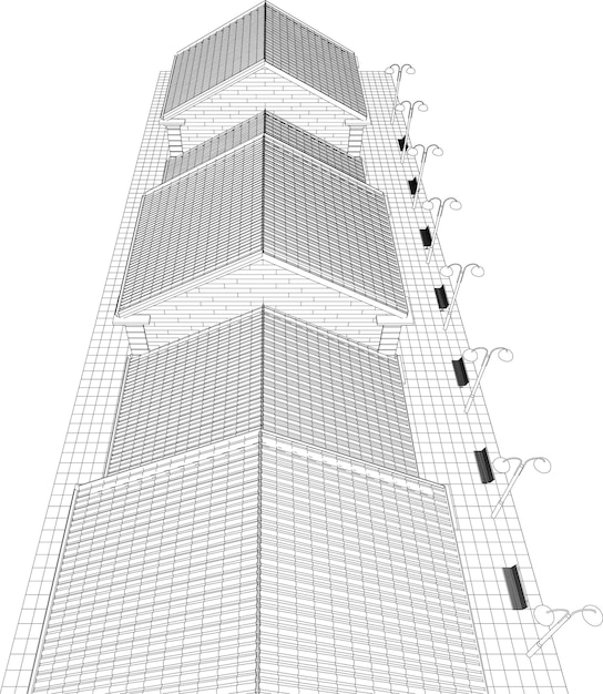 Vector 3d illustration of building project