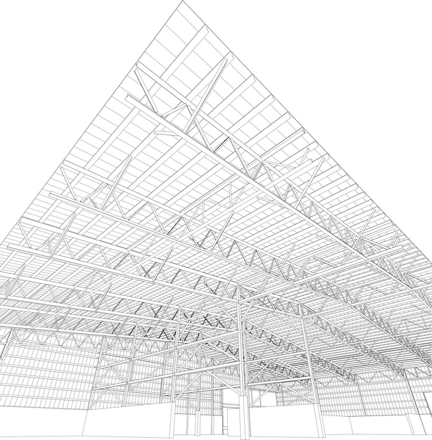 Vector 3d illustration of building structure