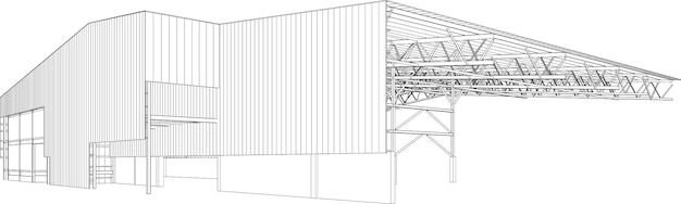 3D illustration of building structure